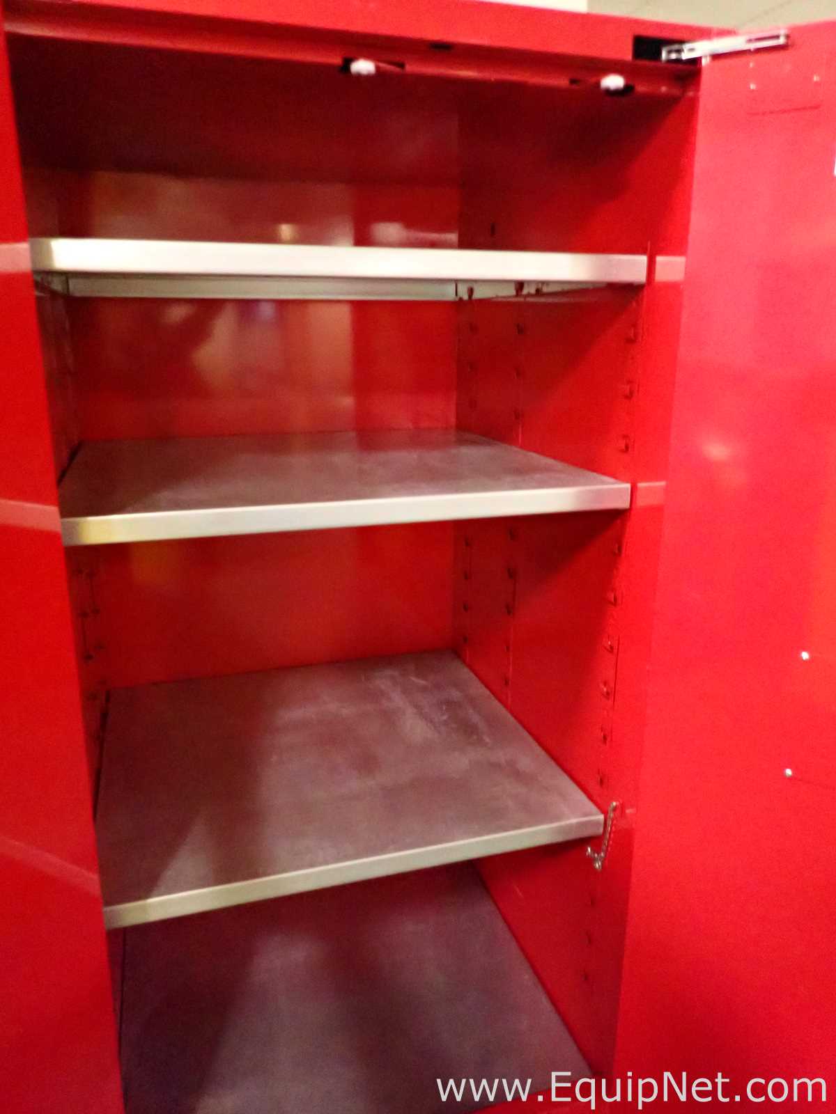 Lote de 2 Gabinetes de Almacenamiento de Inflamables JustRite Requisitos de aire 96 GALS.  96 Galones