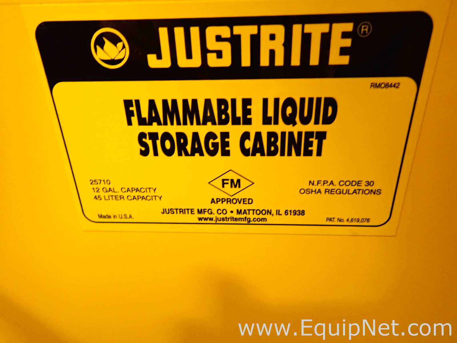 Gabinete de Almacenamiento de Inflamables JustRite Requisitos de aire 12 GALS.  12 Galones