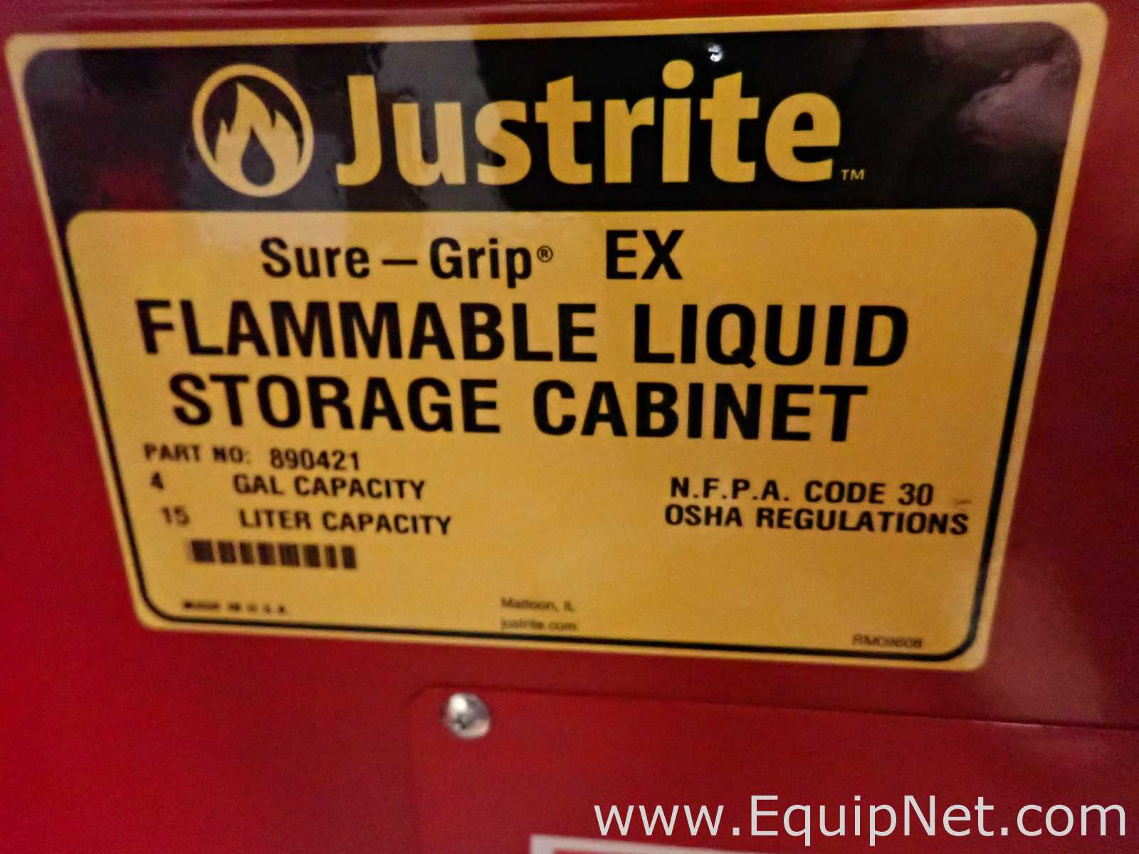 Gabinete de Almacenamiento de Inflamables JustRite Requisitos de aire 4 GALS.  4 Galones