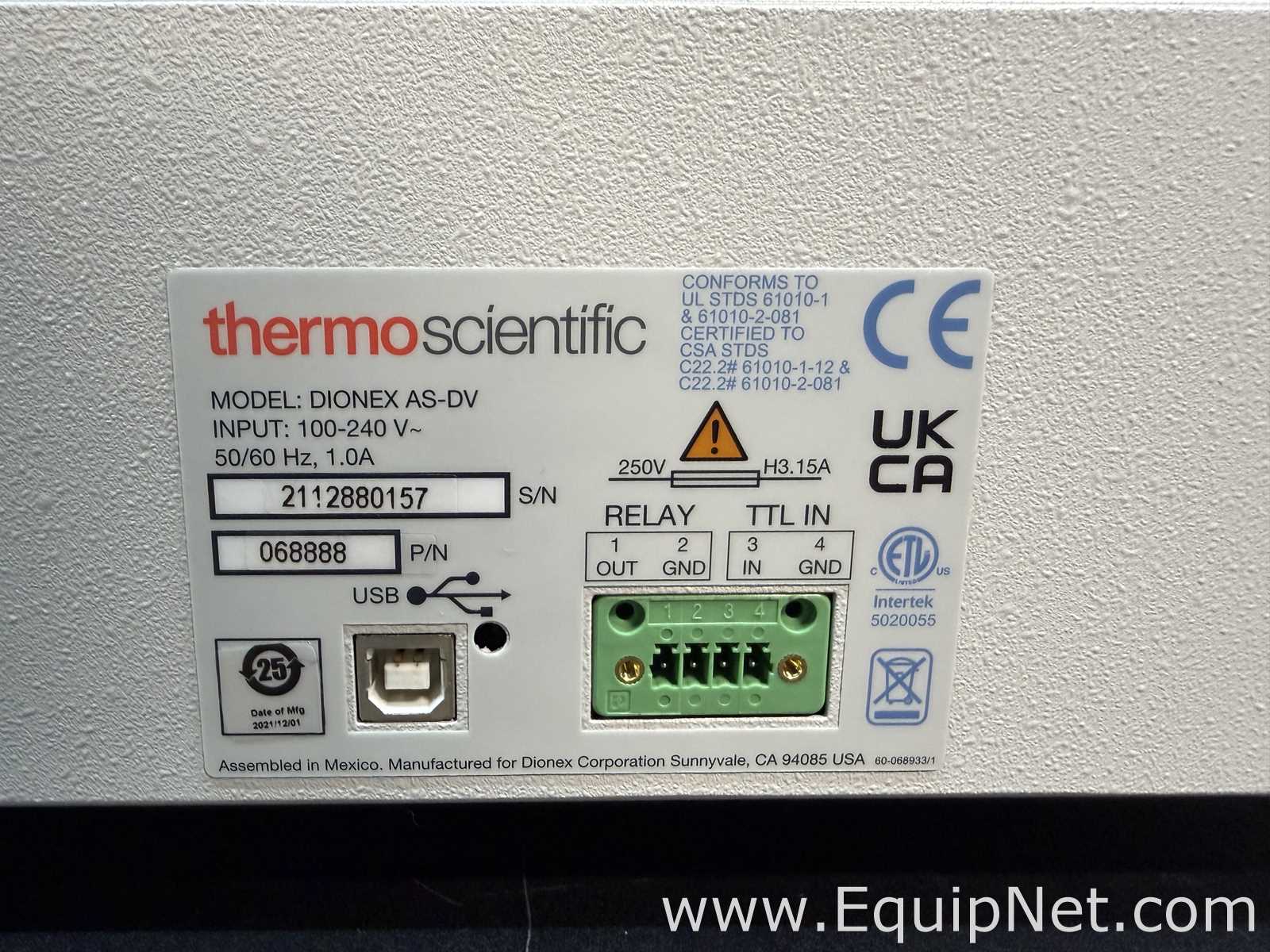Thermo Scientific Dionex Integrion RFIC With Dionex AS-DV Autosampler